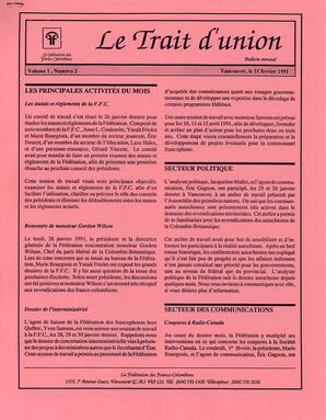   LE TRAIT D'UNION, 1991   , page 1