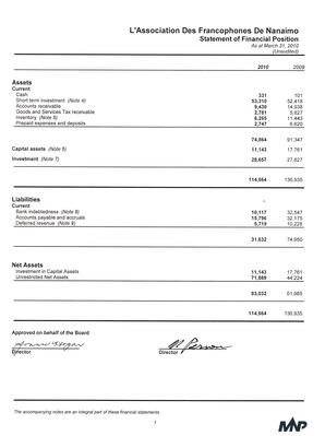   ÉTATS FINANCIERS - EN, 2010   , page 5