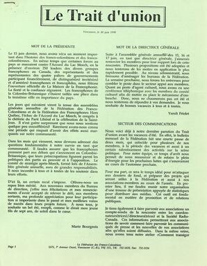   LE TRAIT D'UNION, 1990   , page 1