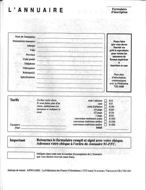   ANNUAIRE - FFCB, 1991   , page 65