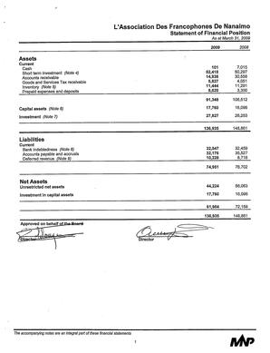   ÉTATS FINANCIERS - EN, 2009   , page 5