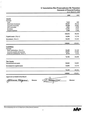   ÉTATS FINANCIERS - EN, 2008   , page 5