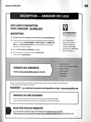   ANNUAIRE - FFCB, 2016   , page 117