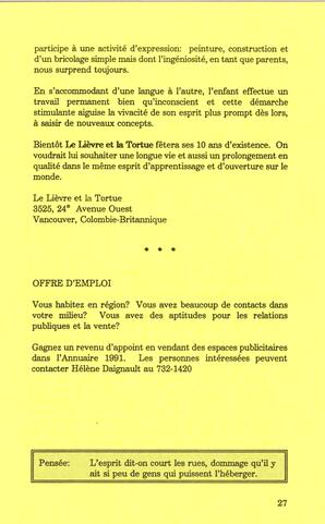   DANS L'CADRE, 1991   , page 29