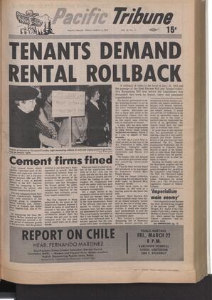  The Pacific Tribune - Friday, March 15, 1974   , page 1