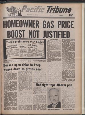   The Pacific Tribune - Friday, November 23, 1973   , page 1