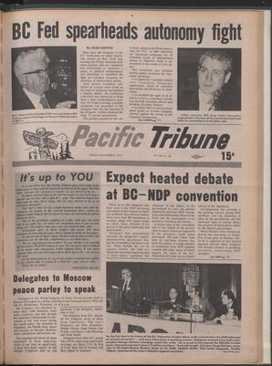   The Pacific Tribune - Friday, November 9, 1973   , page 1