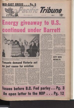   The Pacific Tribune - Friday, October 26, 1973   , page 1