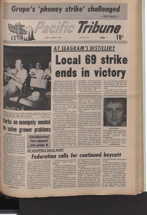   The Pacific Tribune - Friday, August 17, 1973   , page 1