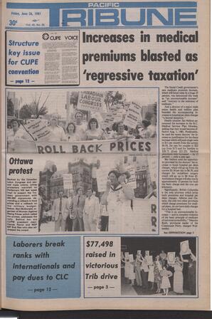   The Pacific Tribune - Friday, June 26, 1981   , page 1