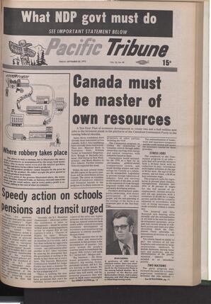   The Pacific Tribune - Friday, September 22, 1972   , page 1
