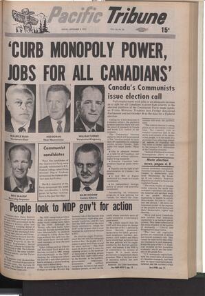   The Pacific Tribune - Friday, September 8, 1972   , page 1