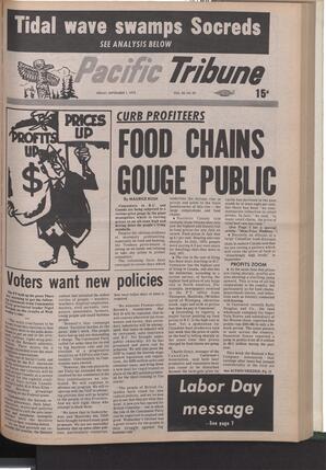   The Pacific Tribune - Friday, September 1, 1972   , page 1