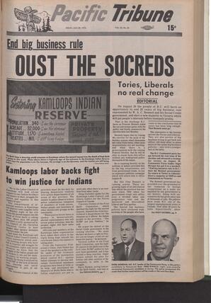   The Pacific Tribune - Friday, July 28, 1972   , page 1