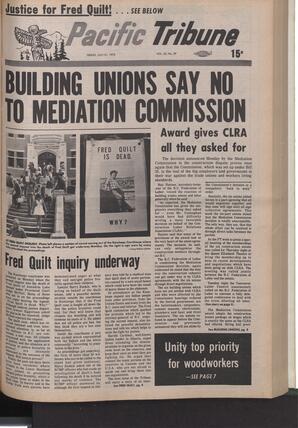   The Pacific Tribune - Friday, July 21, 1972   , page 1