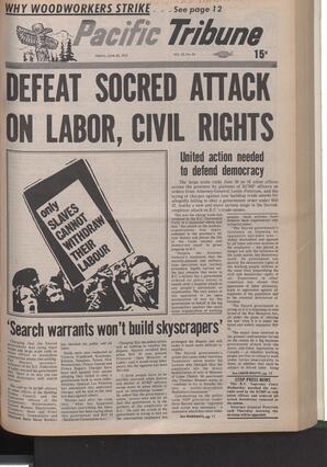   The Pacific Tribune - Friday, June 30, 1972   , page 1