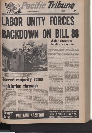   The Pacific Tribune - Thursday, March 30, 1972   , page 1