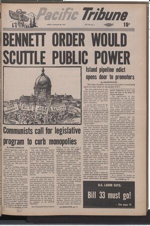   The Pacific Tribune - Friday, January 28, 1972   , page 1
