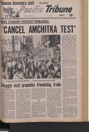   The Pacific Tribune - Friday, October 15, 1971   , page 1