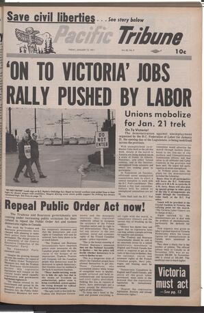   The Pacific Tribune - Friday, January 15, 1971   , page 1