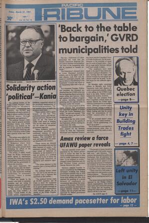   The Pacific Tribune - Friday, March 27, 1981   , page 1