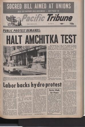   The Pacific Tribune - Friday, March 20, 1970   , page 1