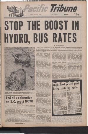  The Pacific Tribune - Friday, January 9, 1970   , page 1