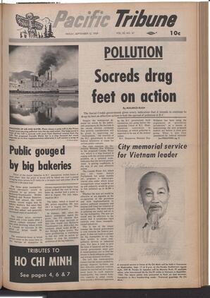   The Pacific Tribune - Friday, September 12, 1969   , page 1
