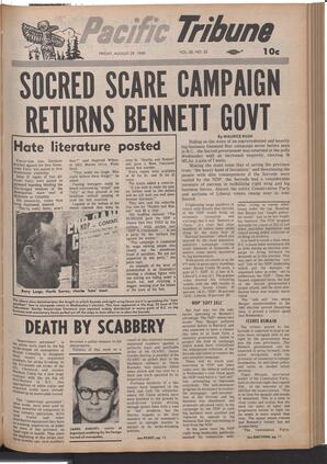   The Pacific Tribune - Friday, August 29, 1969   , page 1