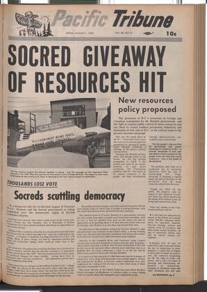   The Pacific Tribune - Friday, August 1, 1969   , page 1