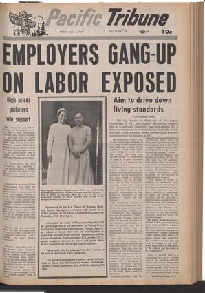   The Pacific Tribune - Friday, July 4, 1969   , page 1