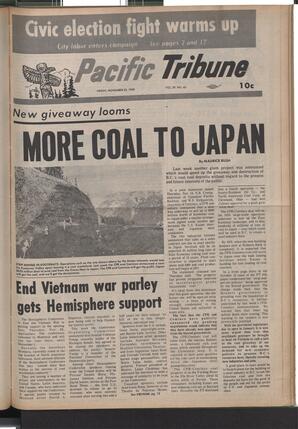   The Pacific Tribune - Friday, November 22, 1968   , page 1