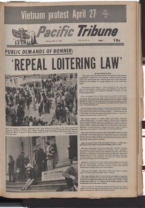   The Pacific Tribune - Friday, April 19, 1968   , page 1