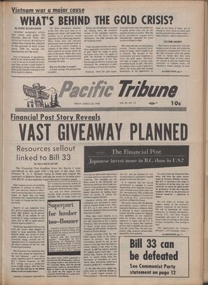   The Pacific Tribune - Friday, March 22, 1968   , page 1