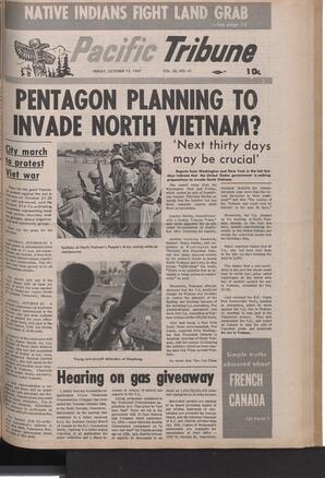   The Pacific Tribune - Friday, October 13, 1967   , page 1