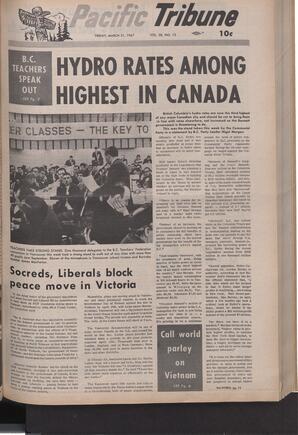   The Pacific Tribune - Friday, March 31, 1967   , page 1