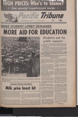   The Pacific Tribune - Friday, February 3, 1967   , page 1