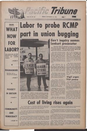   The Pacific Tribune - Friday, November 18, 1966   , page 1