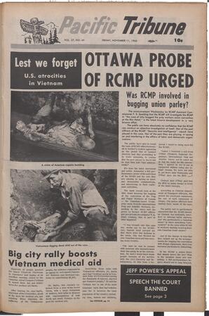   The Pacific Tribune - Friday, November 11, 1966   , page 1