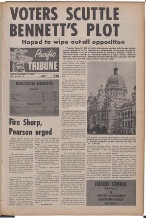   The Pacific Tribune - Friday, September 16, 1966   , page 1