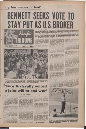  The Pacific Tribune - Friday, August 12, 1966   , page 1