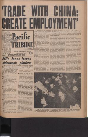  The Pacific Tribune - Friday, November 15, 1957   , page 1