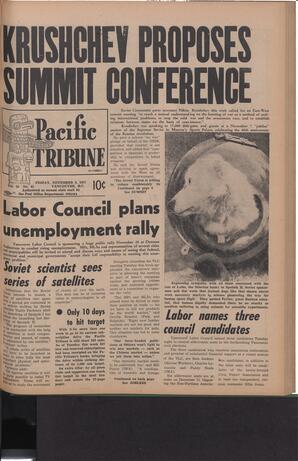   The Pacific Tribune - Friday, November 8, 1957   , page 1