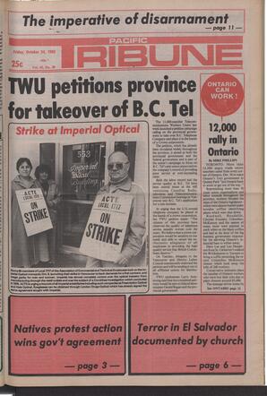  The Pacific Tribune - Friday, October 24, 1980   , page 1