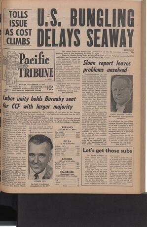   The Pacific Tribune - Friday, September 13, 1957   , page 1