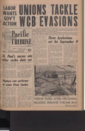   The Pacific Tribune - Friday, August 9, 1957   , page 1