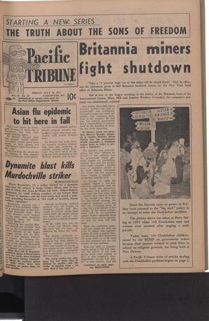   The Pacific Tribune - Friday, July 19, 1957   , page 1