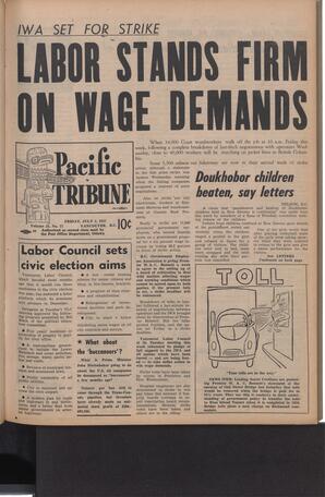   The Pacific Tribune - Friday, July 5, 1957   , page 1