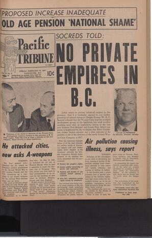   The Pacific Tribune - Friday, February 22, 1957   , page 1