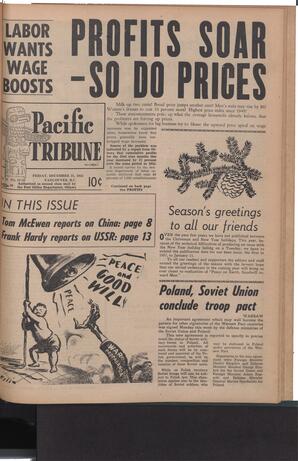   The Pacific Tribune - Friday, December 21, 1956   , page 1